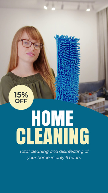 Home Cleaning Service With Discount And Mop TikTok Video Design Template