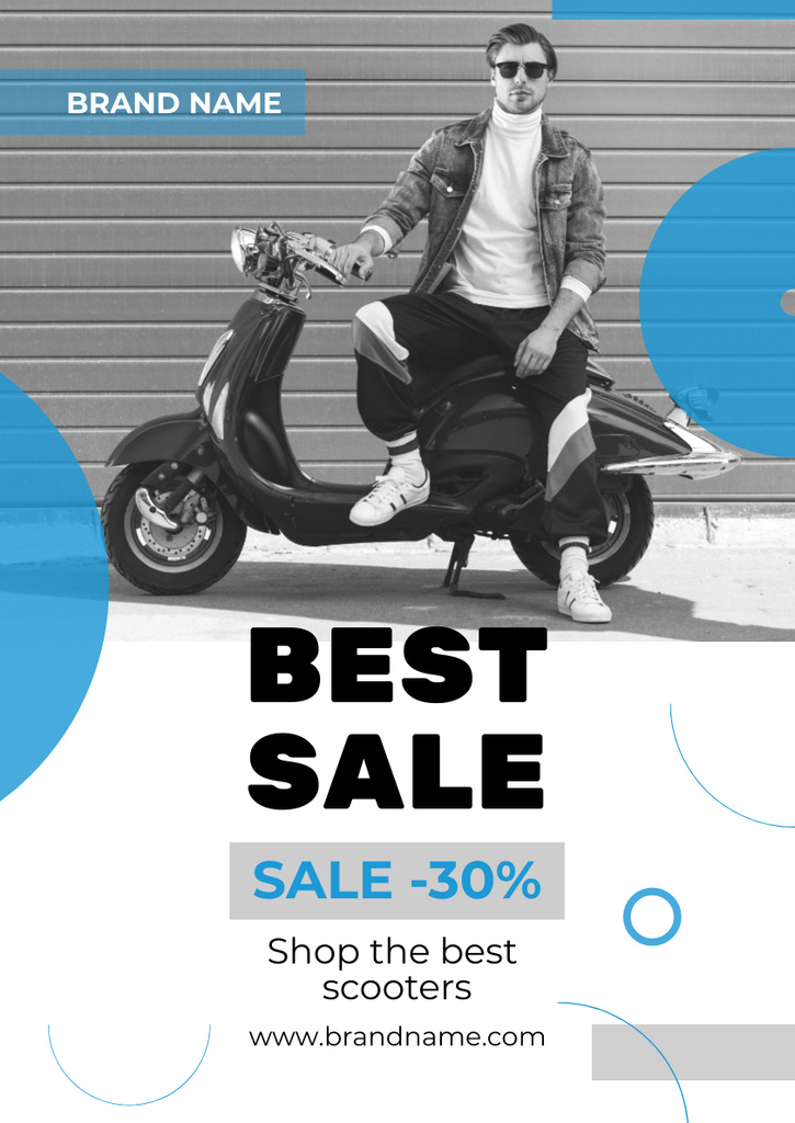 Plantilla de diseño de Ad of Best Scooter Sale Poster A3 
