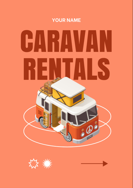 Designvorlage Caravan Rental Offer für Flyer A7
