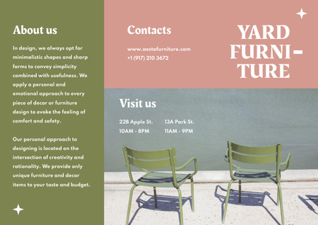 Yard Furniture Offer with Stylish Chairs Brochure Šablona návrhu
