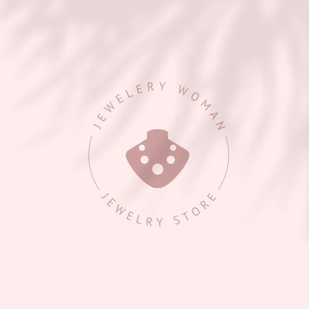 Emblem of Jewelry Shop on Pastel Texture Logo 1080x1080pxデザインテンプレート