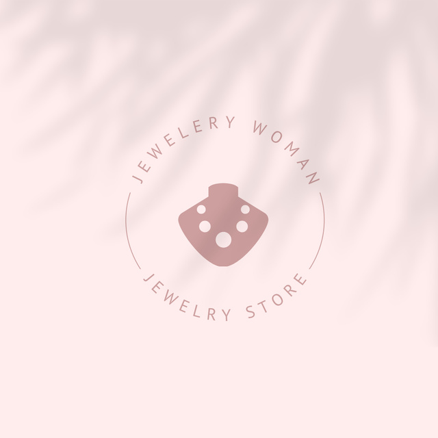 Emblem of Jewelry Shop on Pastel Texture Logo 1080x1080px – шаблон для дизайна