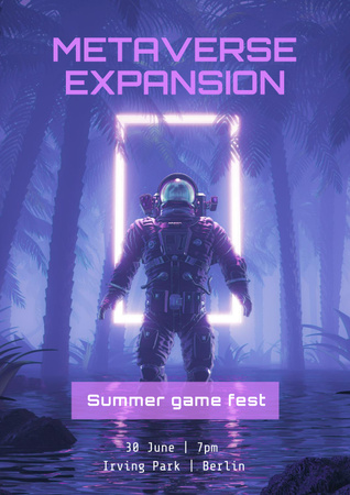 Game Festival Announcement Poster Design Template