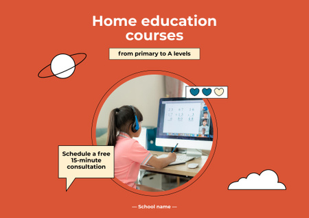 Designvorlage Home Education Ad für Poster B2 Horizontal