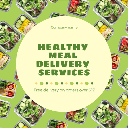 Designvorlage Healthy Food Delivery Offer für Instagram AD