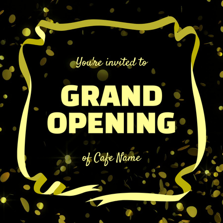 Elegant Cafe Grand Opening With Drink And Confetti Animated Post Design Template