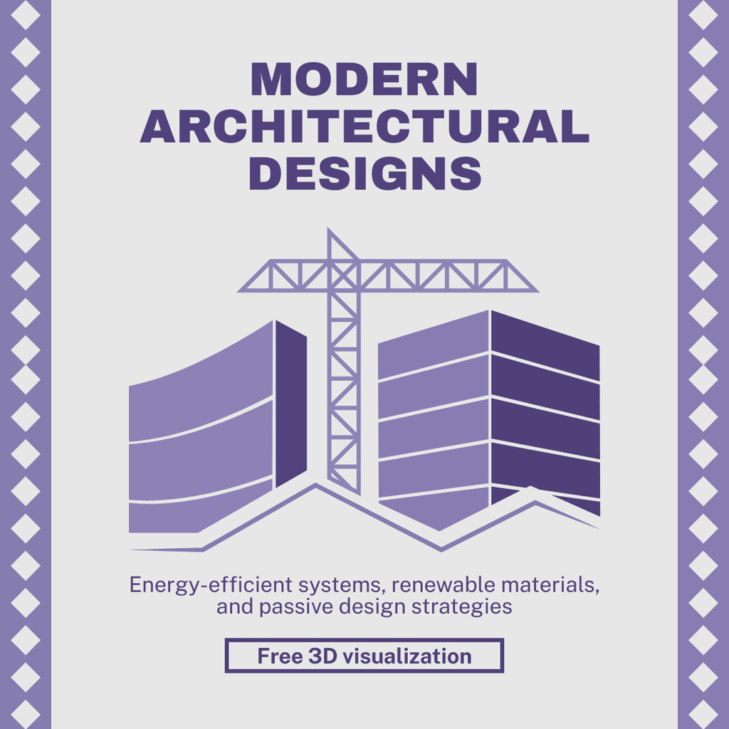 Promo of Modern Architectural Designs with Construction Instagram Πρότυπο σχεδίασης