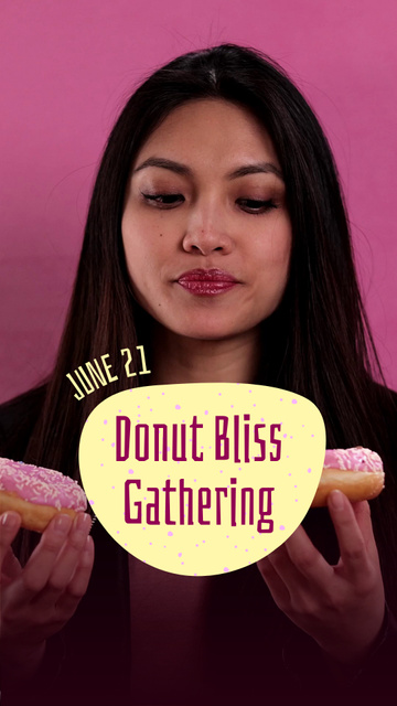 Sweet And Glazed Donuts Offer In Cafe TikTok Video Design Template