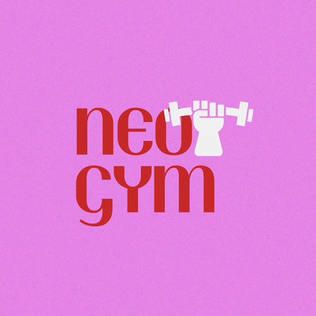 Designvorlage Gym Ad with Barbell für Logo