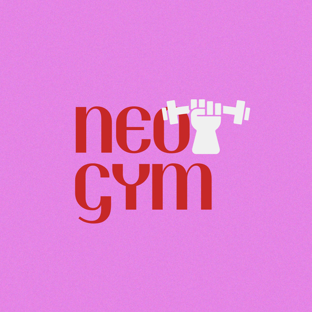 Gym Ad with Barbell Logo Πρότυπο σχεδίασης