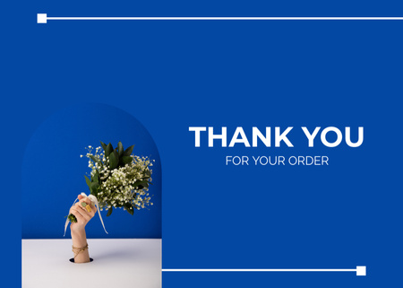 Designvorlage Vielen Dank für Ihre Bestellnachricht mit Blumenstrauß aus Maiglöckchen für Postcard 5x7in