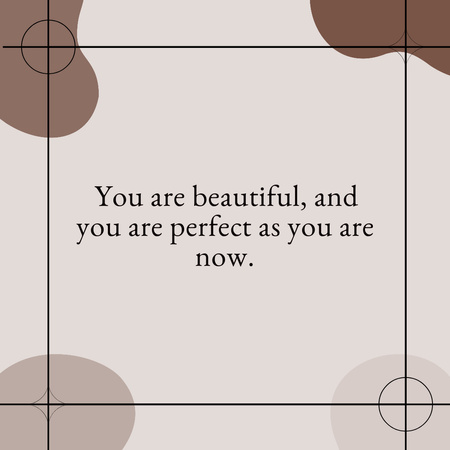 Self-Esteem Motivational Text on Brown Instagram Design Template