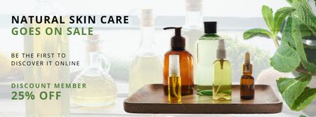 Skincare Products Offer with Lotions Facebook cover Design Template