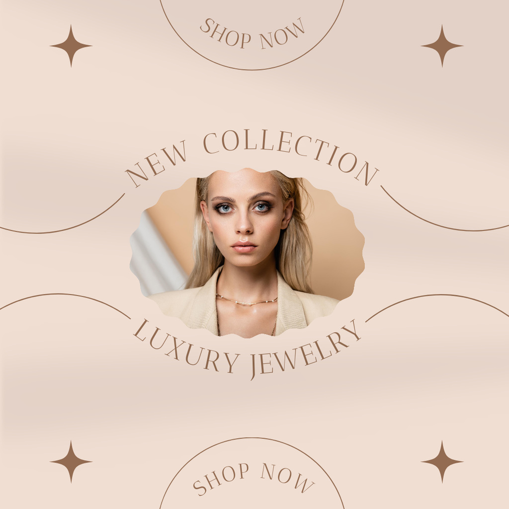 Ontwerpsjabloon van Instagram van New Necklace Collection Offer for Women