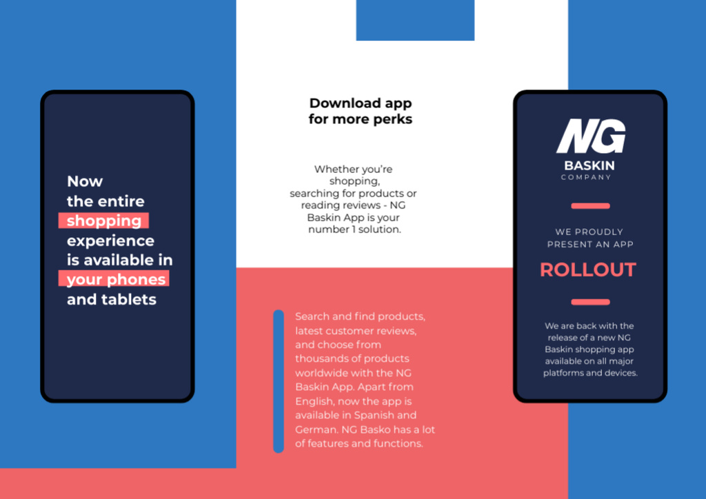 Platilla de diseño New Business App on Gadget Screen Brochure Din Large Z-fold