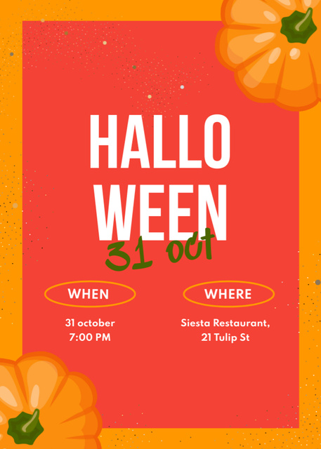 Halloween Celebration Announcement with Pumpkins Invitation Πρότυπο σχεδίασης