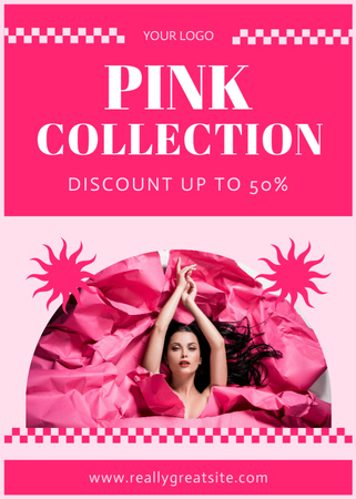 Pink Collection of Fancy Dresses Flayer Design Template