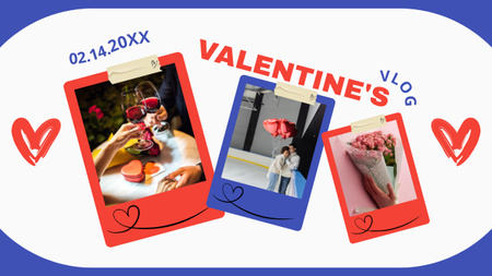 Romantic Collage for Valentine's Day Youtube Thumbnail tervezősablon