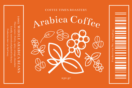 Arabica kávé ajánlat Label tervezősablon