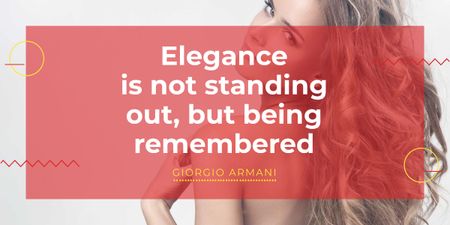 Elegance quote with Young attractive Woman Image Modelo de Design