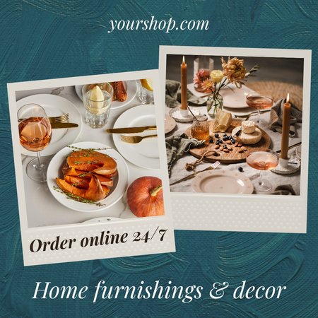 Home Furnishings and Decor Offer Animated Post Design Template