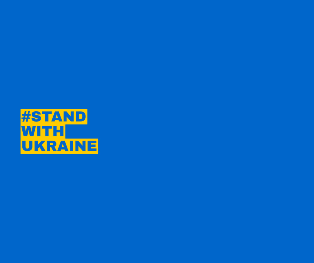 Designvorlage Stand with Ukraine Phrase in National Flag Colors für Facebook