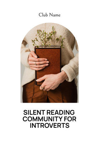 Silent Book Club Invitation Poster A3 tervezősablon