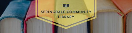 Plantilla de diseño de biblioteca comunitaria anuncio con libros fila Twitter 