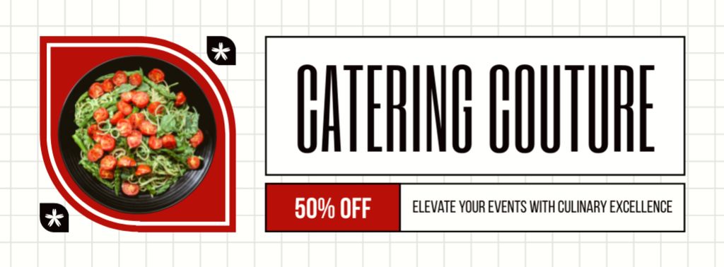 Ontwerpsjabloon van Facebook cover van Discount on Catering for Excellent Events