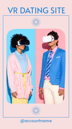 Designvorlage Anzeige für eine Virtual-Reality-Dating-Site für Instagram Story
