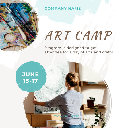 Art Camp Invitation Instagram Design Template