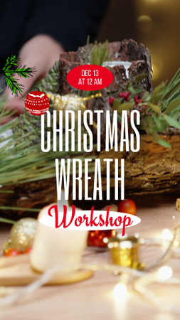 Ontwerpsjabloon van TikTok Video van Ad of Christmas Wreath Making Workshop