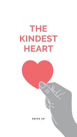 Charity Ad with Heart in Hand Instagram Story Design Template