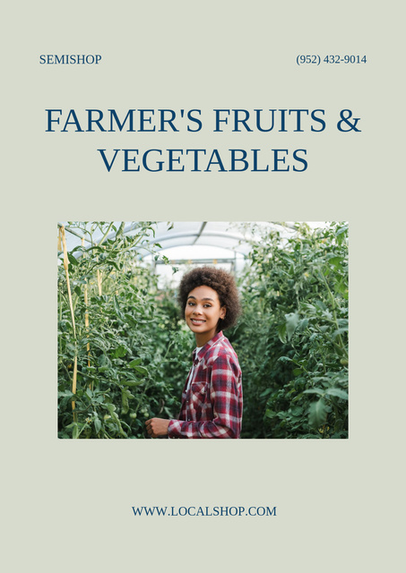 Plantilla de diseño de Offer of Farmer's Fruits and Vegetables Poster 