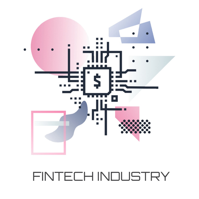 Designvorlage Fintech Industry with dollar Sign für Animated Post