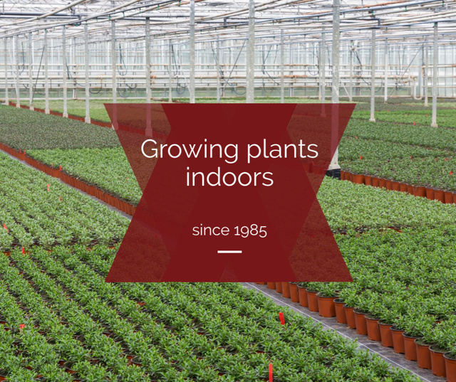 Modèle de visuel Farming plants in Greenhouse - Facebook