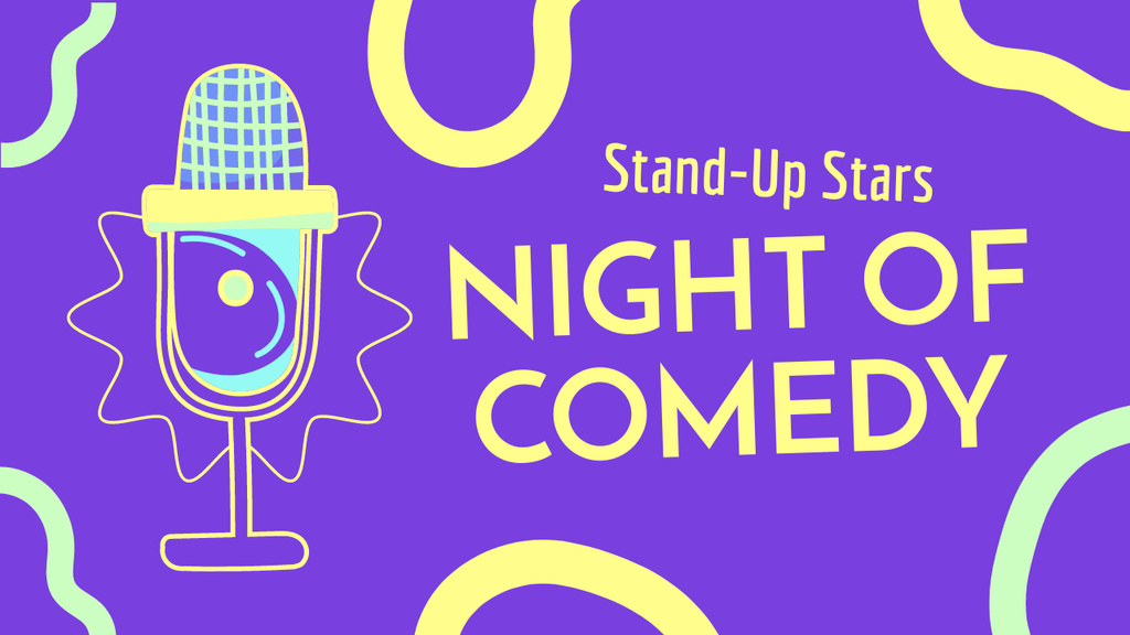 Designvorlage Night of Comedy Event Promo für Youtube Thumbnail