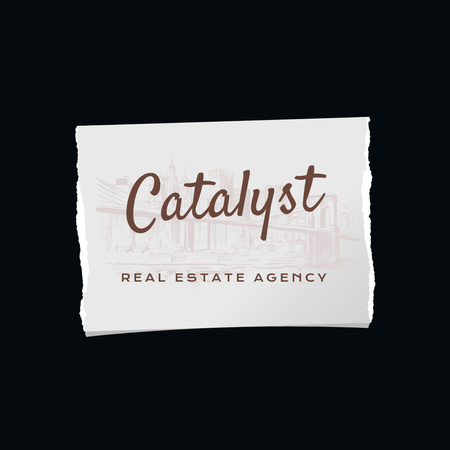 Blurred Cityscape And Real Estate Agency Service Promotion Animated Logo Design Template