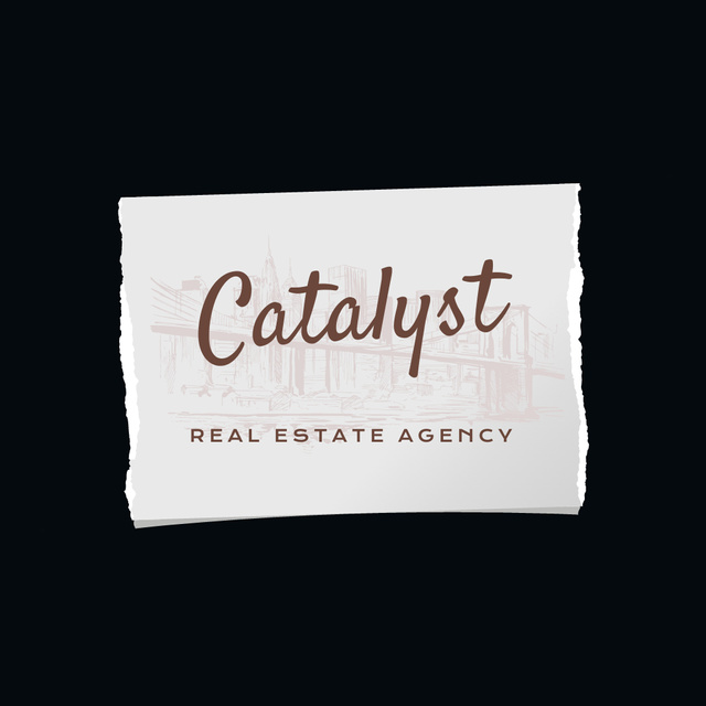 Blurred Cityscape And Real Estate Agency Service Promotion Animated Logo Tasarım Şablonu