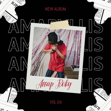 Template di design Modern Collage with Singing Kid in Red T-Shirt Album Cover