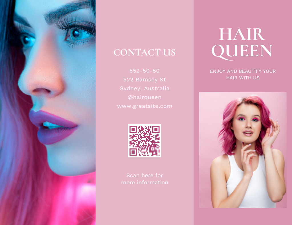 Ontwerpsjabloon van Brochure 8.5x11in van Special Offer of Coloring Hair in Beauty Salon
