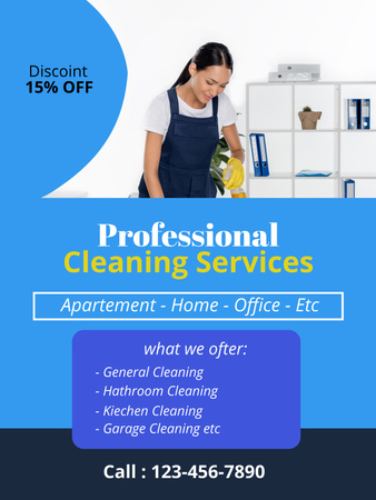 takarítási szolgáltatás poszter Poster US tervezősablon