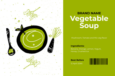Vegetable Soup Green Label Design Template