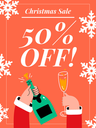 Christmas Sale Offer of Party Goods Poster USデザインテンプレート