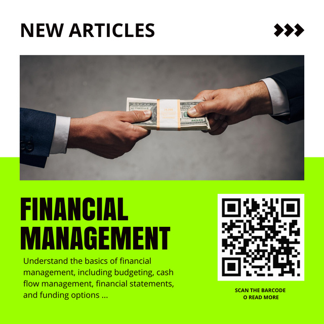Financial Management Information LinkedIn postデザインテンプレート