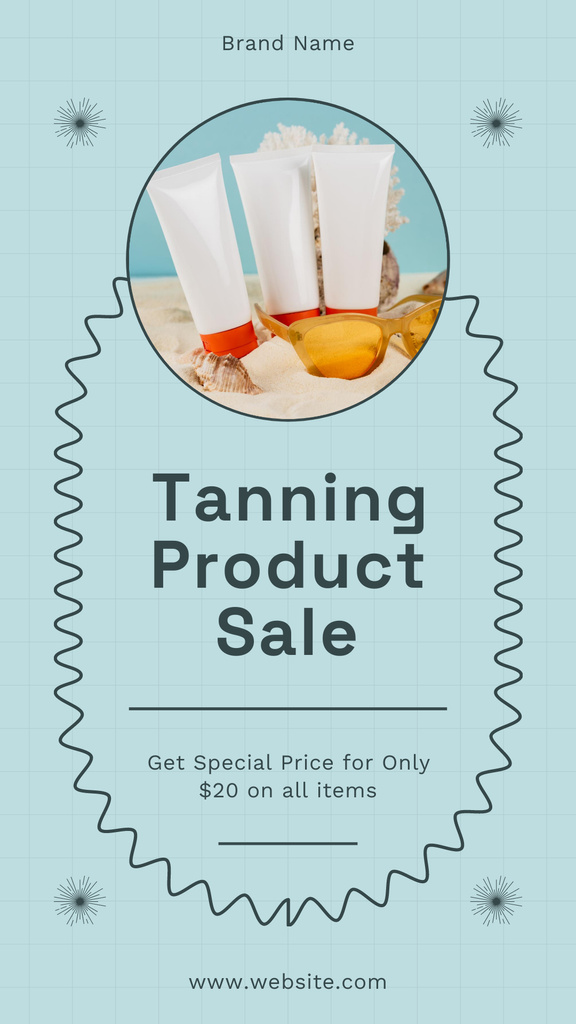 Special Price for All Tanning Products Instagram Story Šablona návrhu