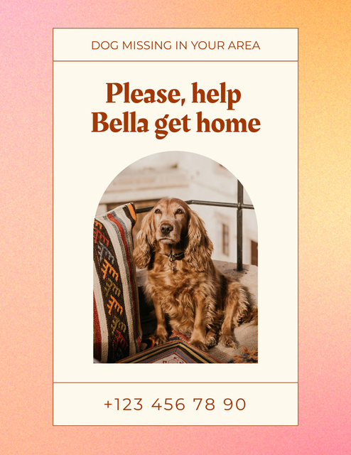 Announcement about Help for Searching a Dog Flyer 8.5x11in Design Template
