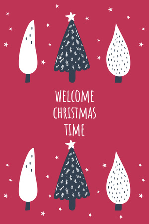 Designvorlage Weihnachtsinspiration mit festlichen Bäumen für Pinterest