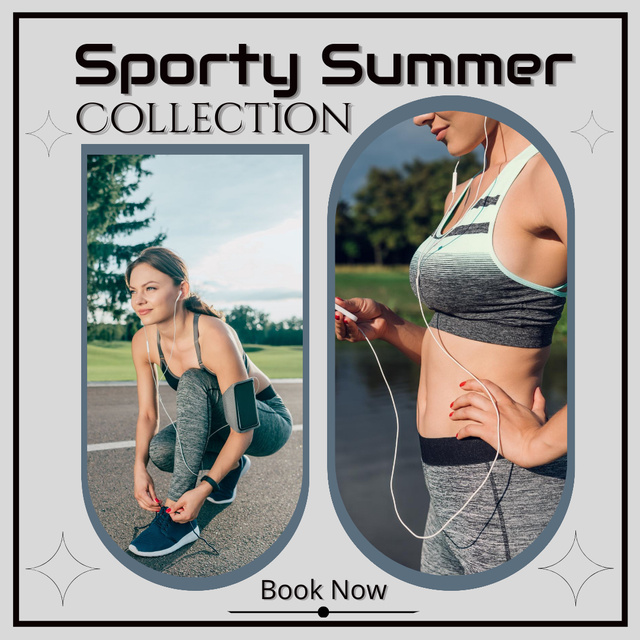 Ontwerpsjabloon van Instagram van Book Now Sporty Summer Collection