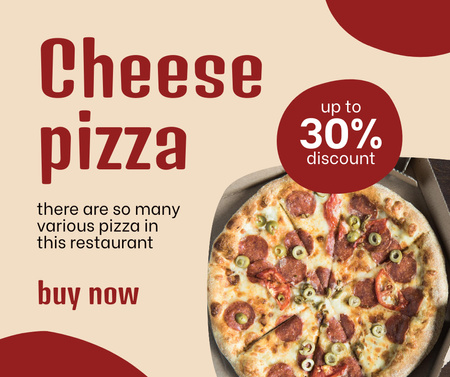 Template di design Delicious Pizza Discount Offer Facebook